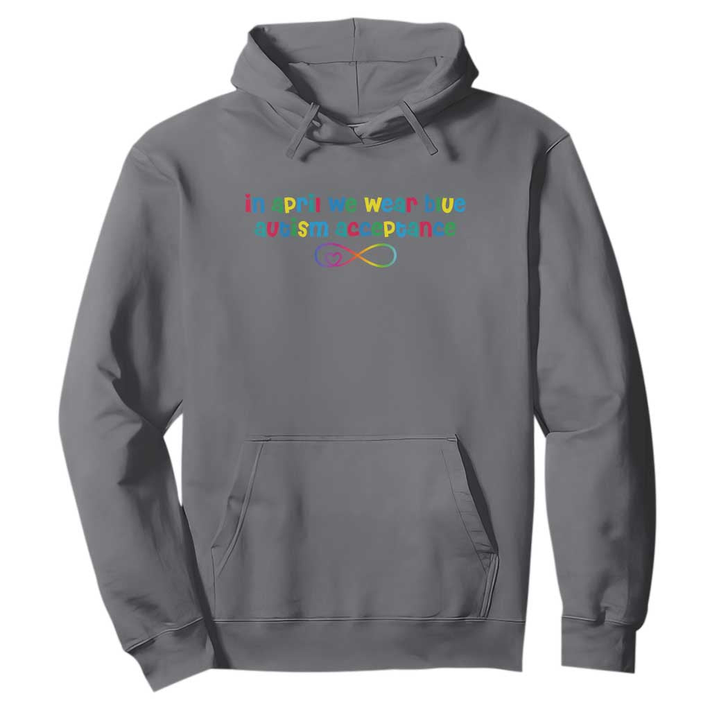 Autism Acceptance Hoodie - Neurodivergent Support Infinity Heart Symbol Pullover TS14 Charcoal Print Your Wear