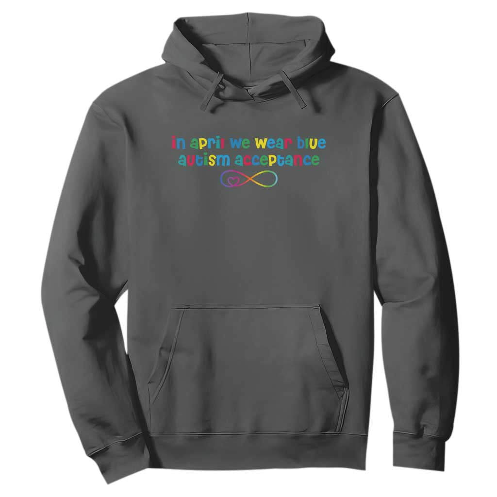 Autism Acceptance Hoodie - Neurodivergent Support Infinity Heart Symbol Pullover TS14 Dark Heather Print Your Wear