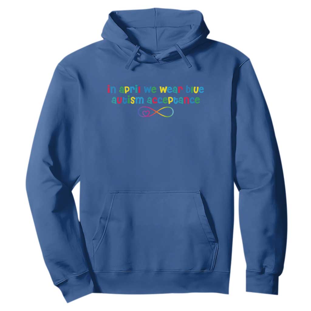 Autism Acceptance Hoodie - Neurodivergent Support Infinity Heart Symbol Pullover TS14 Royal Blue Print Your Wear