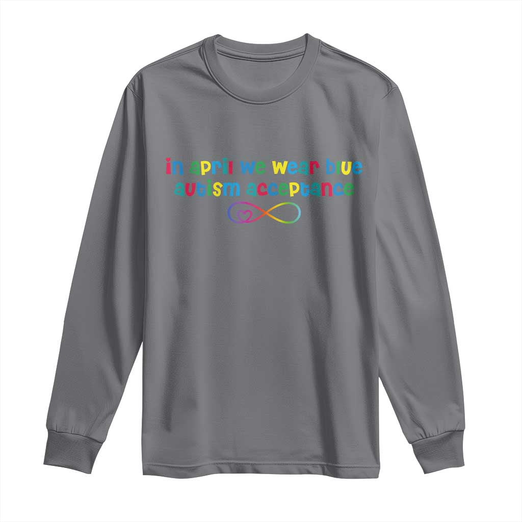 Autism Acceptance Long Sleeve Shirt - Neurodivergent Support Infinity Heart Symbol TS14 Charcoal Print Your Wear