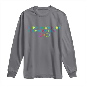 Autism Acceptance Long Sleeve Shirt - Neurodivergent Support Infinity Heart Symbol TS14 Charcoal Print Your Wear