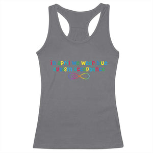 Autism Acceptance Racerback Tank Top Neurodivergent Support Infinity Heart Symbol TS14 Charcoal Print Your Wear