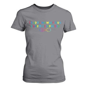 Autism Acceptance T Shirt For Women - Neurodivergent Support Infinity Heart Symbol TS14 Charcoal Print Your Wear