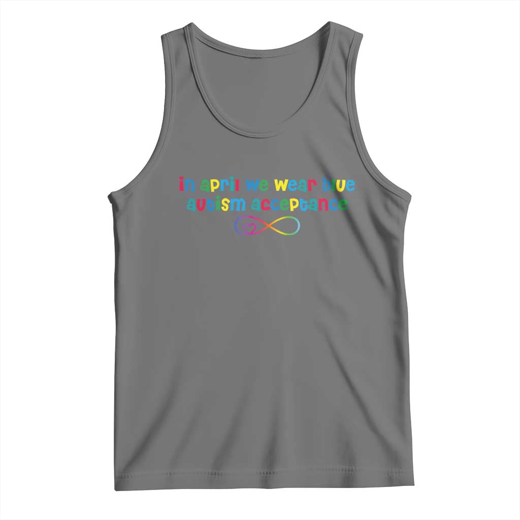Autism Acceptance Tank Top Neurodivergent Support Infinity Heart Symbol TS14 Black Heather Print Your Wear
