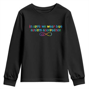 Autism Acceptance Youth Sweatshirt - Neurodivergent Support Infinity Heart Symbol TS14 Black Print Your Wear
