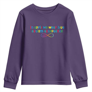 Autism Acceptance Youth Sweatshirt - Neurodivergent Support Infinity Heart Symbol TS14 Purple Print Your Wear
