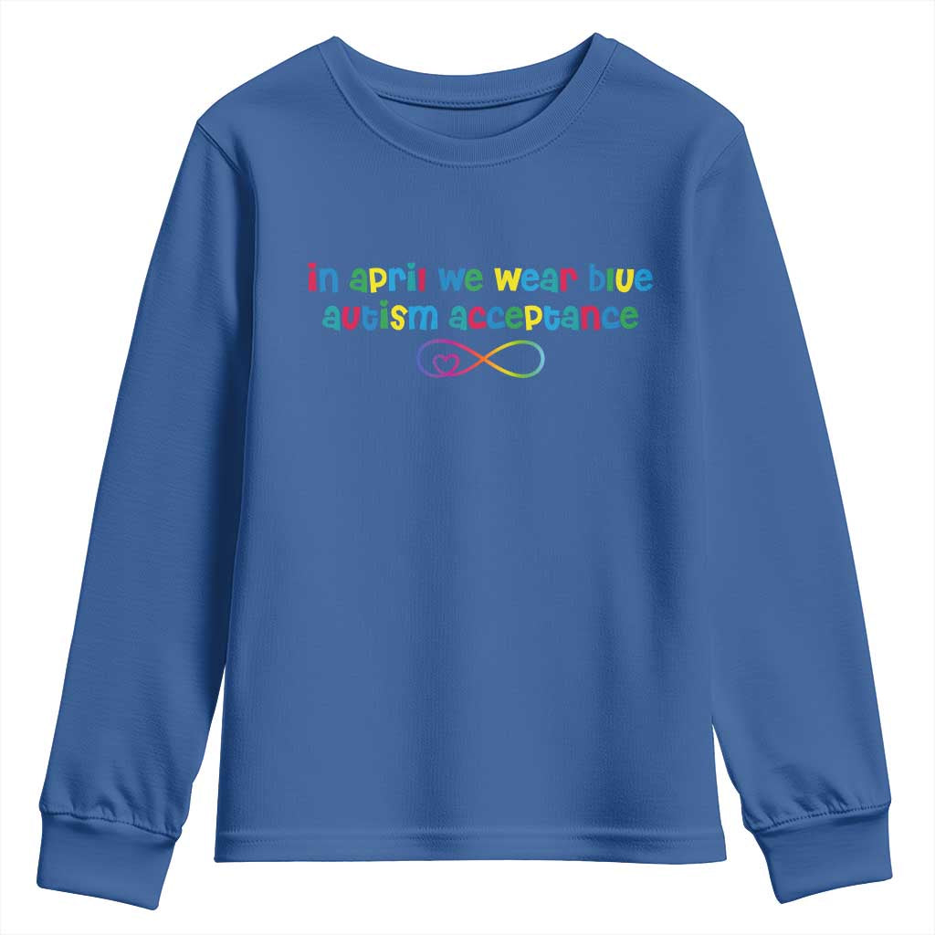 Autism Acceptance Youth Sweatshirt - Neurodivergent Support Infinity Heart Symbol TS14 Royal Blue Print Your Wear