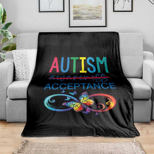 Autism Acceptance Throw Blanket Neurodivergent Support Infinity Butterfly Symbol TS14 Print Your Wear