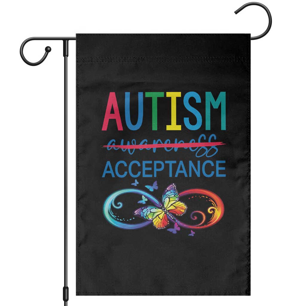 Autism Acceptance Garden Flag Neurodivergent Support Infinity Butterfly Symbol TS14 Black Print Your Wear