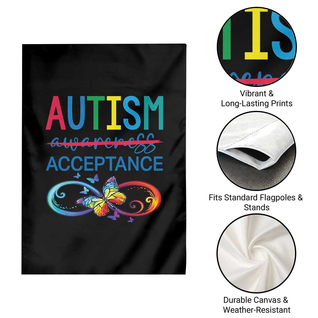 Autism Acceptance Garden Flag Neurodivergent Support Infinity Butterfly Symbol TS14 Print Your Wear