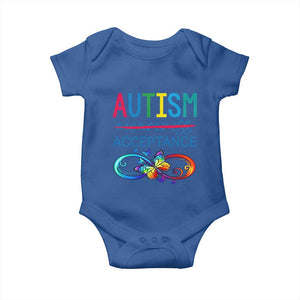 Autism Acceptance Baby Onesie Neurodivergent Support Infinity Butterfly Symbol TS14 Royal Blue Print Your Wear