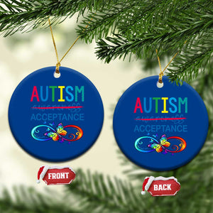 Autism Acceptance Ceramic Ornament Neurodivergent Support Infinity Butterfly Symbol TS14 1pc Blue Print Your Wear