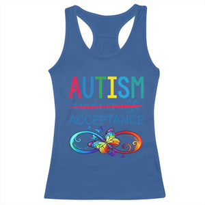 Autism Acceptance Racerback Tank Top Neurodivergent Support Infinity Butterfly Symbol TS14 Royal Blue Print Your Wear