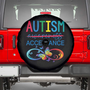 Autism Acceptance Spare Tire Cover Neurodivergent Support Infinity Butterfly Symbol TS14 Black Print Your Wear