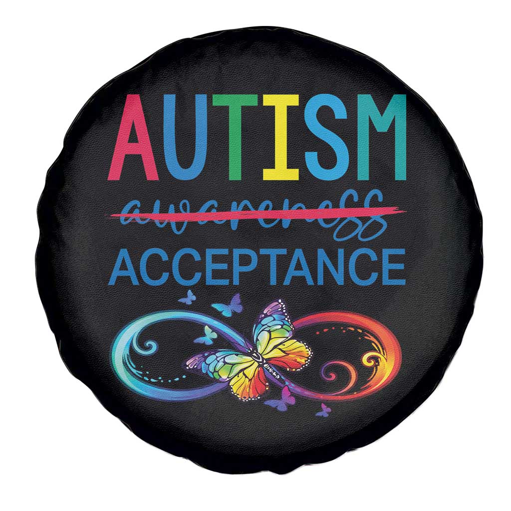 Autism Acceptance Spare Tire Cover Neurodivergent Support Infinity Butterfly Symbol TS14 Print Your Wear