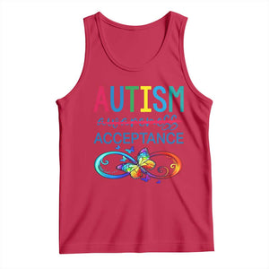 Autism Acceptance Tank Top Neurodivergent Support Infinity Butterfly Symbol TS14 Red Print Your Wear