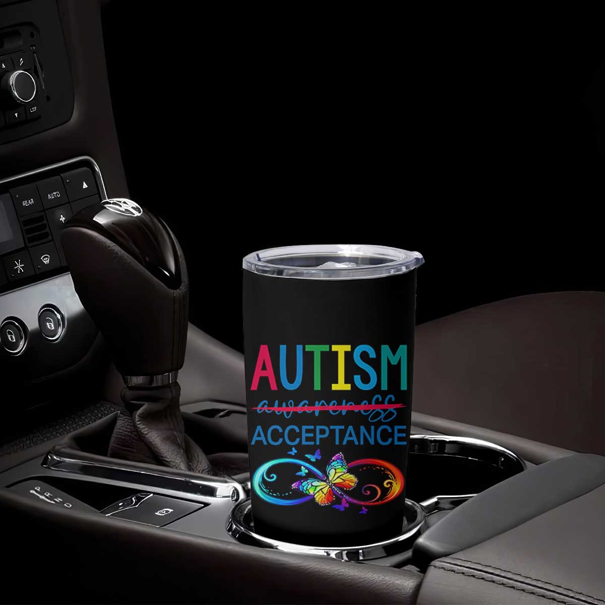 Autism Acceptance Tumbler Cup Neurodivergent Support Infinity Butterfly Symbol TS14 Print Your Wear