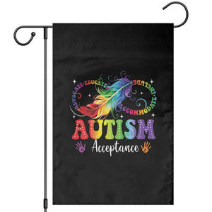 Autism Acceptance Garden Flag Neurodivergent Support Rainbow Feather Infinity Symbol TS14 Black Print Your Wear