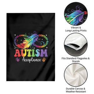 Autism Acceptance Garden Flag Neurodivergent Support Rainbow Feather Infinity Symbol TS14 Print Your Wear