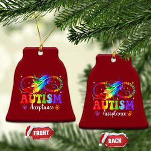 Autism Acceptance Ceramic Ornament Neurodivergent Support Rainbow Feather Infinity Symbol TS14 Print Your Wear
