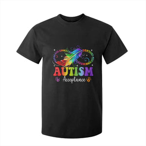 Autism Acceptance T Shirt For Kid - Neurodivergent Support Rainbow Feather Infinity Symbol TS14 Black Print Your Wear