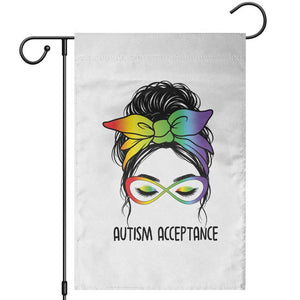 Autism Acceptance Garden Flag Neurodiversity Awareness Messy Bun Women TS14 White Print Your Wear