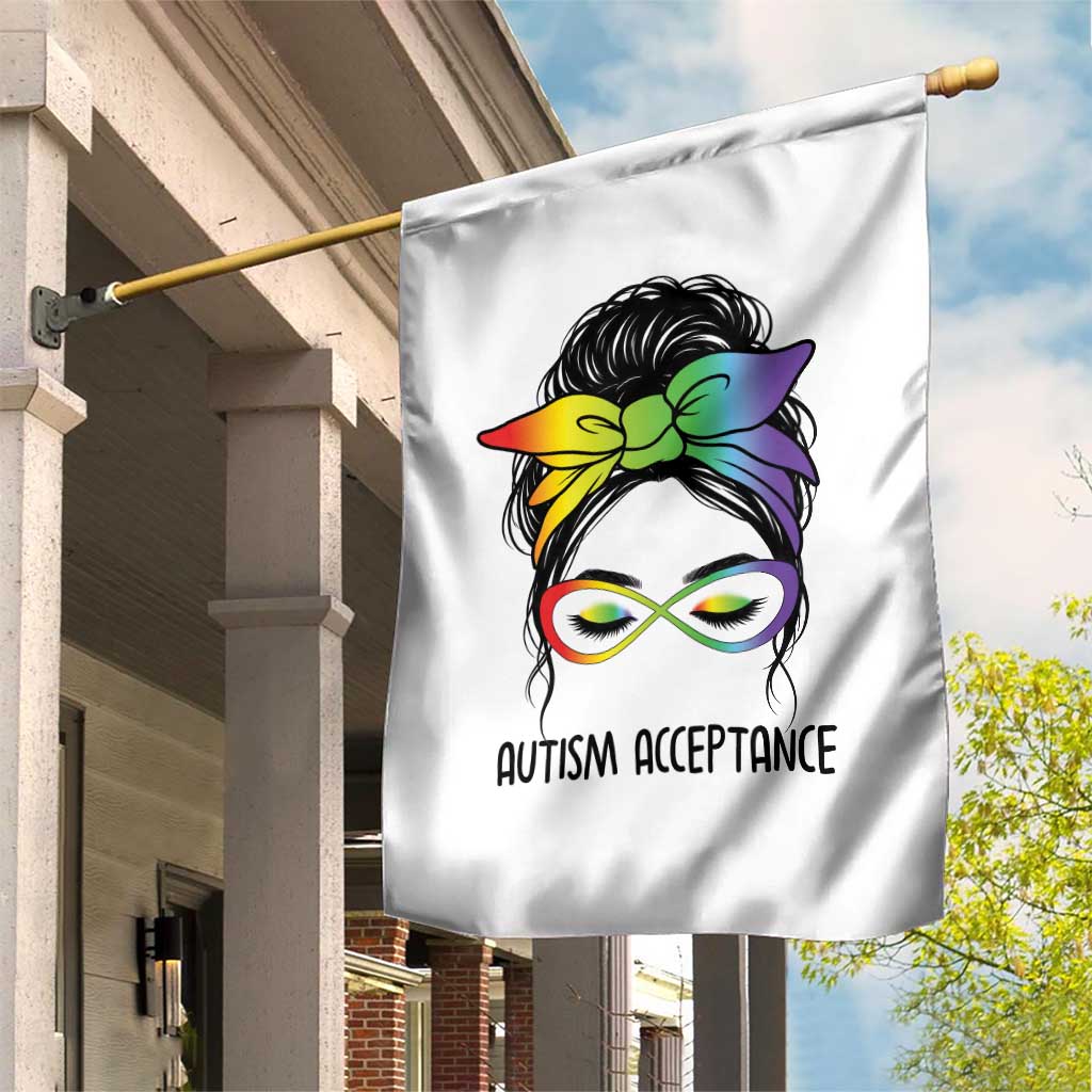 Autism Acceptance Garden Flag Neurodiversity Awareness Messy Bun Women TS14 Print Your Wear