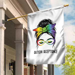 Autism Acceptance Garden Flag Neurodiversity Awareness Messy Bun Women TS14 Print Your Wear