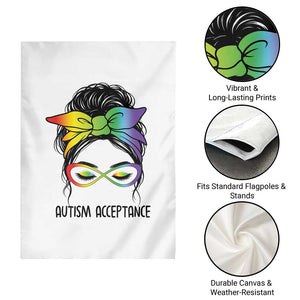 Autism Acceptance Garden Flag Neurodiversity Awareness Messy Bun Women TS14 Print Your Wear