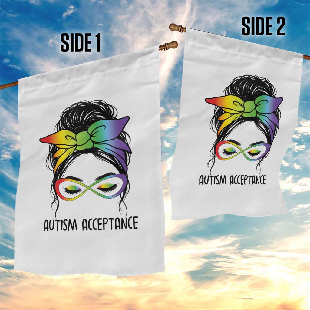 Autism Acceptance Garden Flag Neurodiversity Awareness Messy Bun Women TS14 Print Your Wear