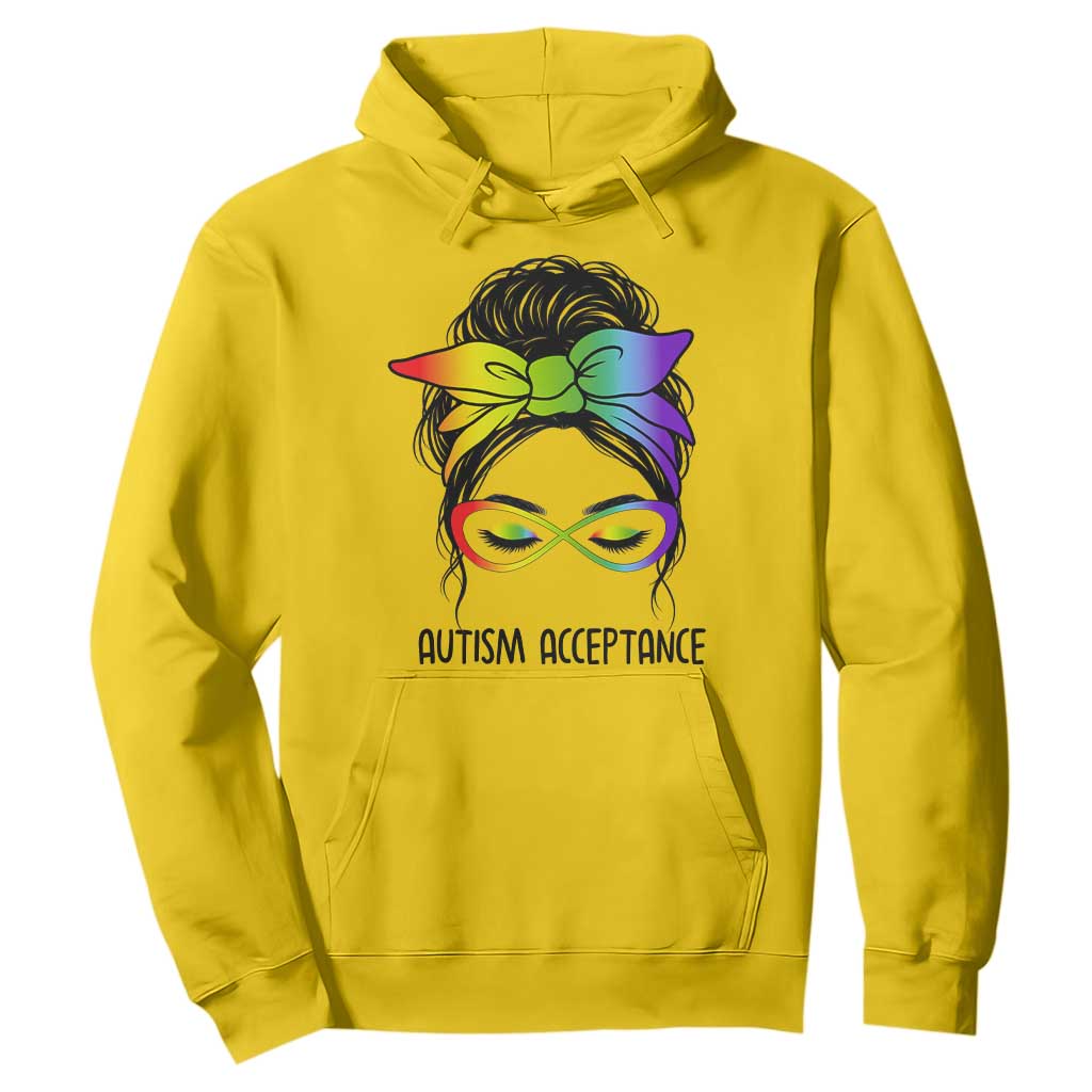 Autism Acceptance Hoodie - Neurodiversity Awareness Messy Bun Women Pullover TS14 Daisy Print Your Wear