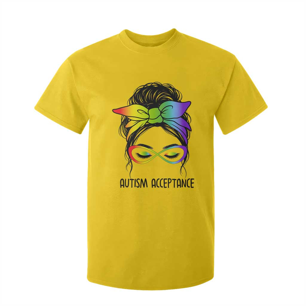 Autism Acceptance T Shirt For Kid - Neurodiversity Awareness Messy Bun Women TS14 Daisy Print Your Wear