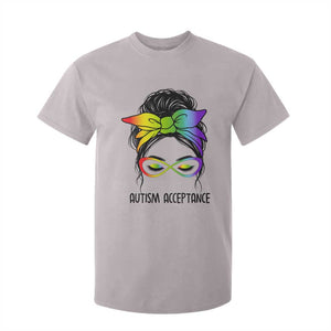 Autism Acceptance T Shirt For Kid - Neurodiversity Awareness Messy Bun Women TS14 Ice Gray Print Your Wear