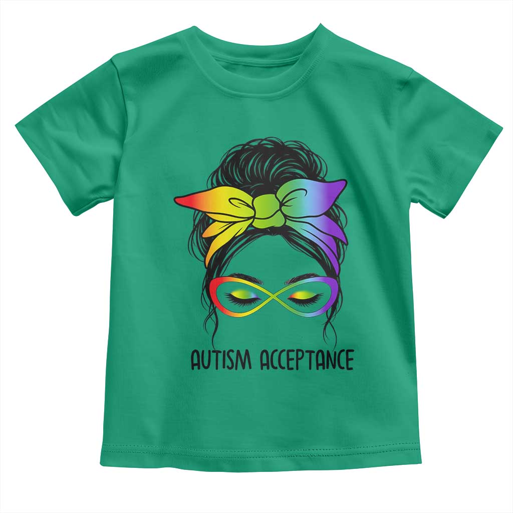 Autism Acceptance Toddler T Shirt Neurodiversity Awareness Messy Bun Women TS14 Irish Green Print Your Wear