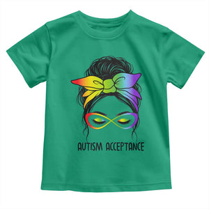 Autism Acceptance Toddler T Shirt Neurodiversity Awareness Messy Bun Women TS14 Irish Green Print Your Wear