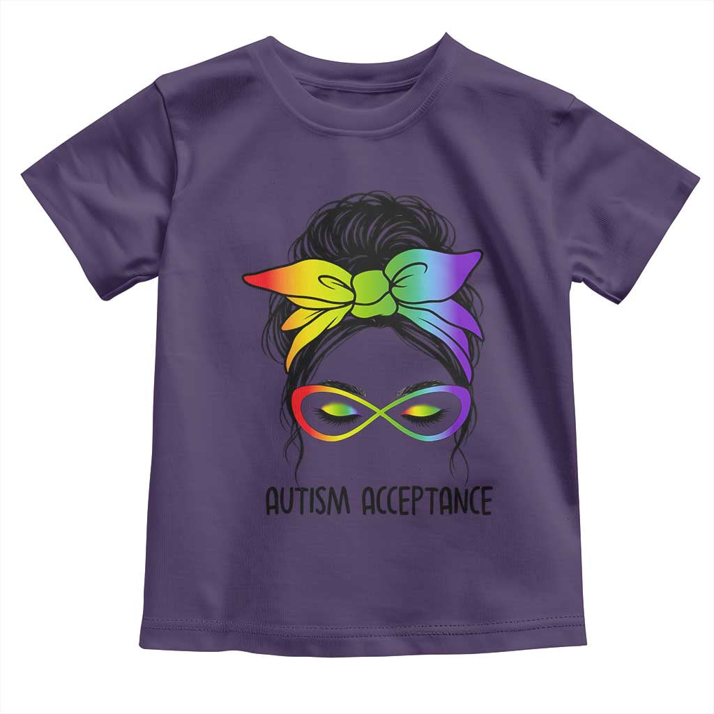 Autism Acceptance Toddler T Shirt Neurodiversity Awareness Messy Bun Women TS14 Purple Print Your Wear