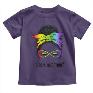 Autism Acceptance Toddler T Shirt Neurodiversity Awareness Messy Bun Women TS14 Purple Print Your Wear