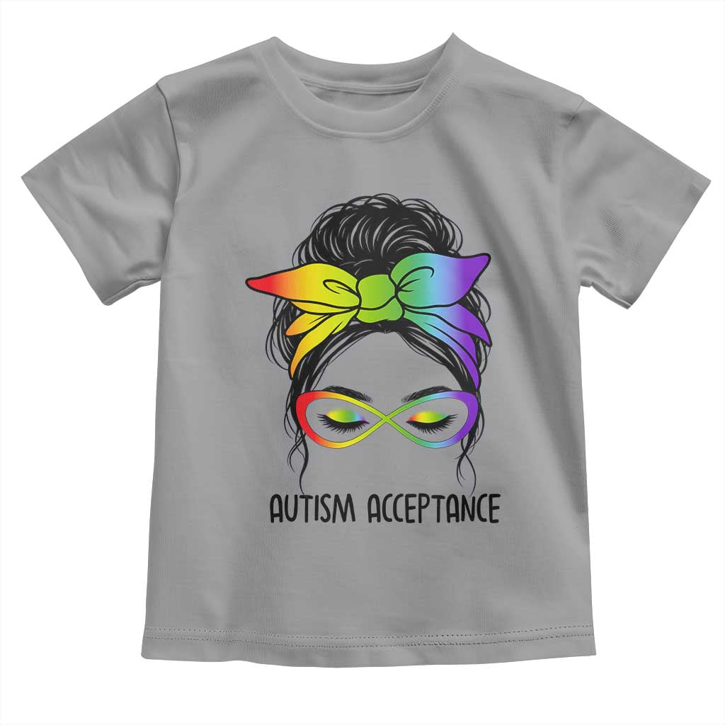 Autism Acceptance Toddler T Shirt Neurodiversity Awareness Messy Bun Women TS14 Sport Gray Print Your Wear
