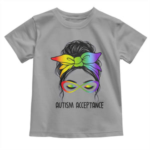 Autism Acceptance Toddler T Shirt Neurodiversity Awareness Messy Bun Women TS14 Sport Gray Print Your Wear