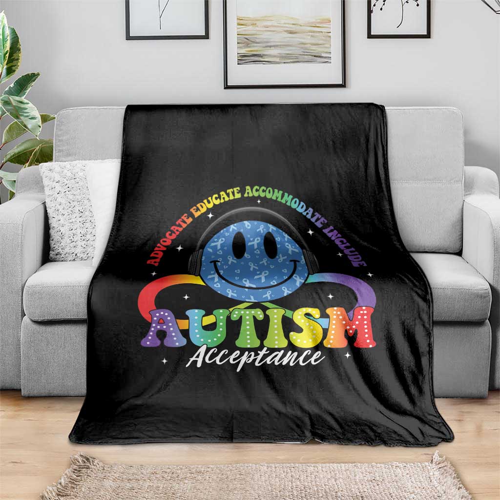 Autism Acceptance Throw Blanket Acceptance Special Education Teacher Kids TS14 Print Your Wear