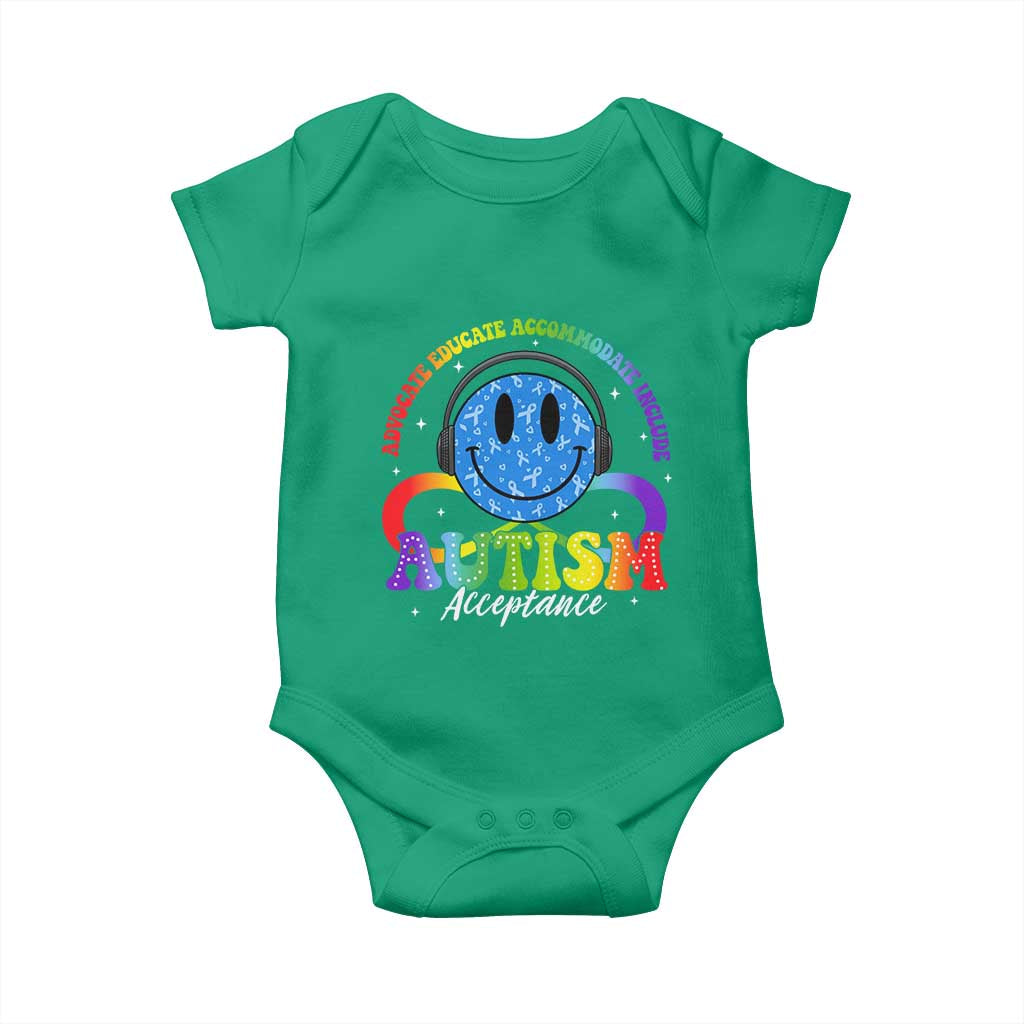 Autism Acceptance Baby Onesie Acceptance Special Education Teacher Kids TS14 Irish Green Print Your Wear