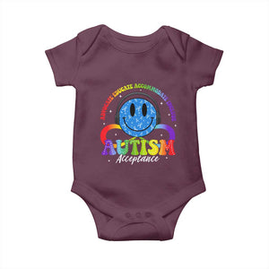 Autism Acceptance Baby Onesie Acceptance Special Education Teacher Kids TS14 Maroon Print Your Wear