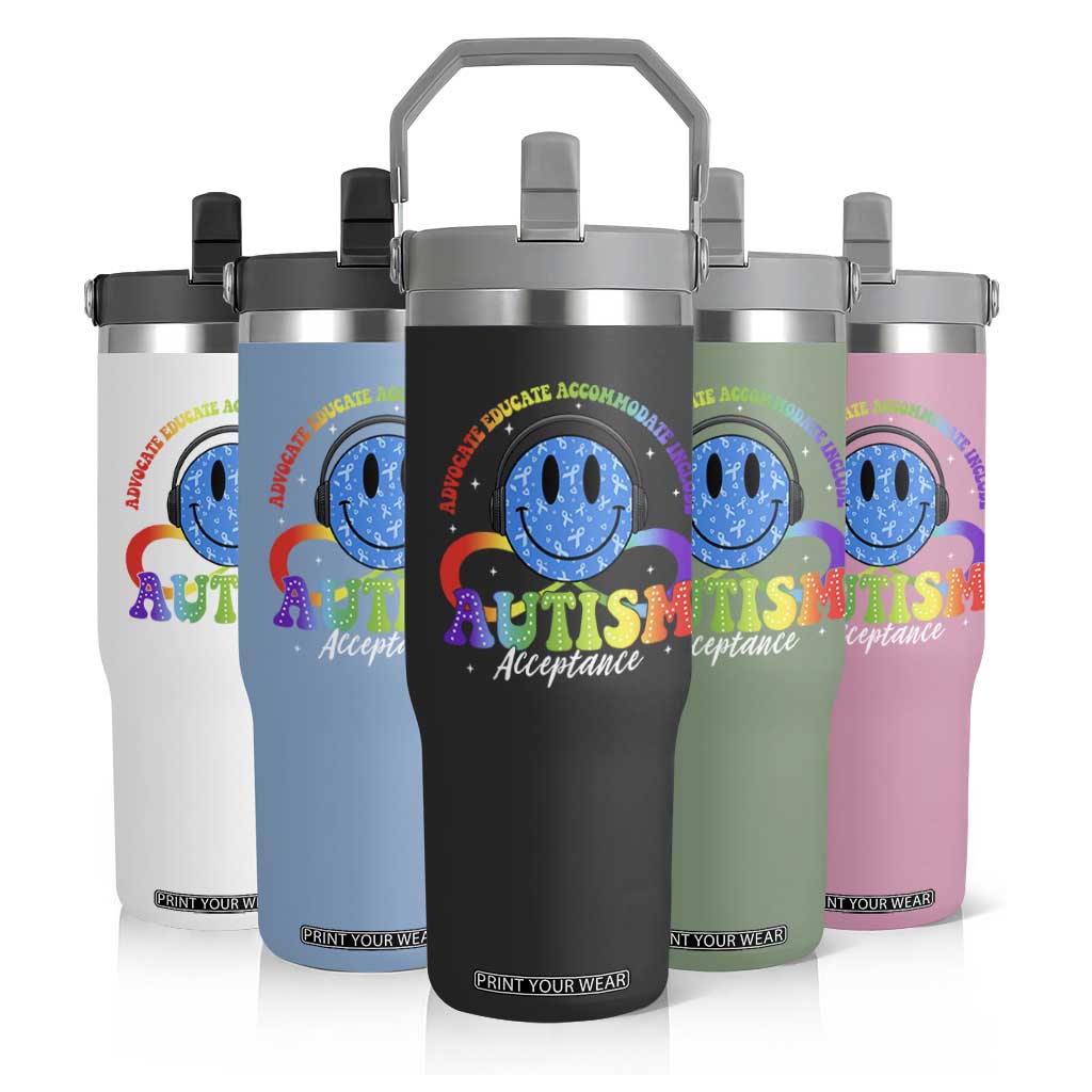 Autism Acceptance Flip Straw Tumbler Acceptance Special Education Teacher Kids TS14 Print Your Wear