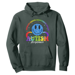 Autism Acceptance Hoodie - Special Education Teacher Kids Neurodiversity Awareness Pullover TS14 Dark Forest Green Print Your Wear