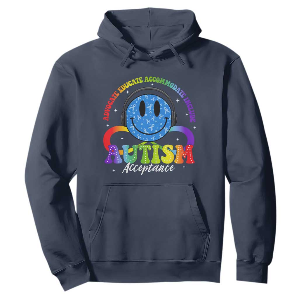 Autism Acceptance Hoodie - Special Education Teacher Kids Neurodiversity Awareness Pullover TS14 Navy Print Your Wear