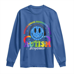 Autism Acceptance Long Sleeve Shirt - Special Education Teacher Kids Neurodiversity Awareness TS14 Royal Blue Print Your Wear