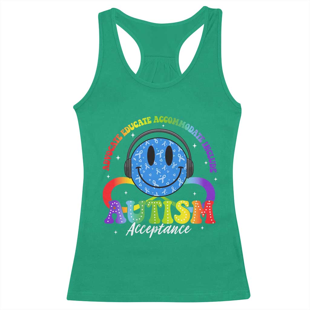 Autism Acceptance Racerback Tank Top Acceptance Special Education Teacher Kids TS14 Irish Green Print Your Wear