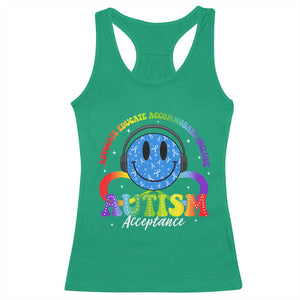 Autism Acceptance Racerback Tank Top Acceptance Special Education Teacher Kids TS14 Irish Green Print Your Wear
