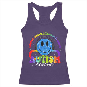 Autism Acceptance Racerback Tank Top Acceptance Special Education Teacher Kids TS14 Purple Print Your Wear
