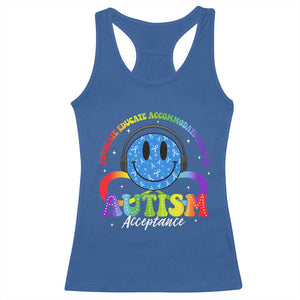 Autism Acceptance Racerback Tank Top Acceptance Special Education Teacher Kids TS14 Royal Blue Print Your Wear